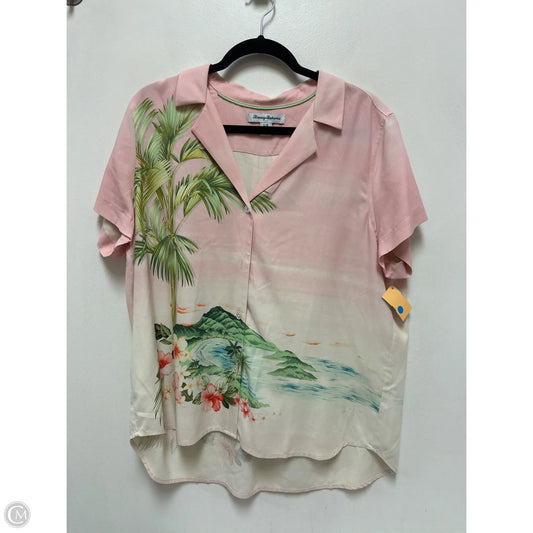 Blouse Short Sleeve By Tommy Bahama In Pink, Size: L
