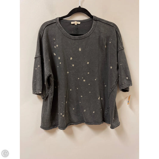 Top Short Sleeve By Easel In Grey, Size: L