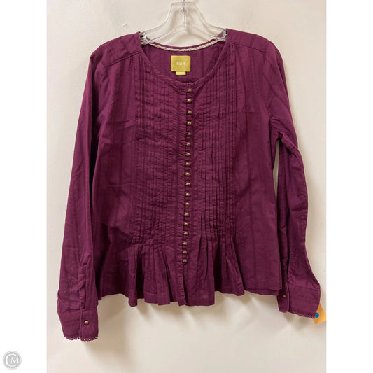 Blouse Long Sleeve By Maeve In Purple, Size: M