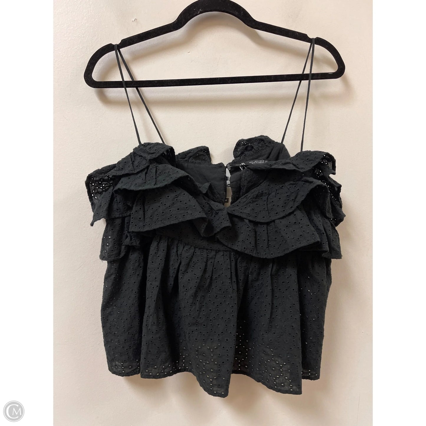 Top Sleeveless By Zara In Black, Size: L