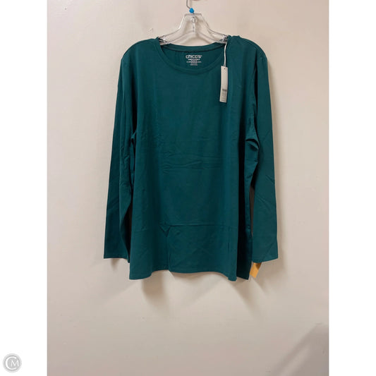 Top Long Sleeve By Chicos In Green, Size: 2x