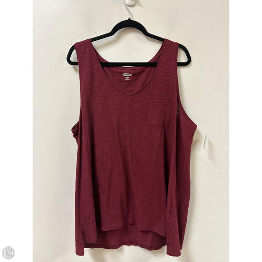 Top Sleeveless By Old Navy In Red, Size: 1x