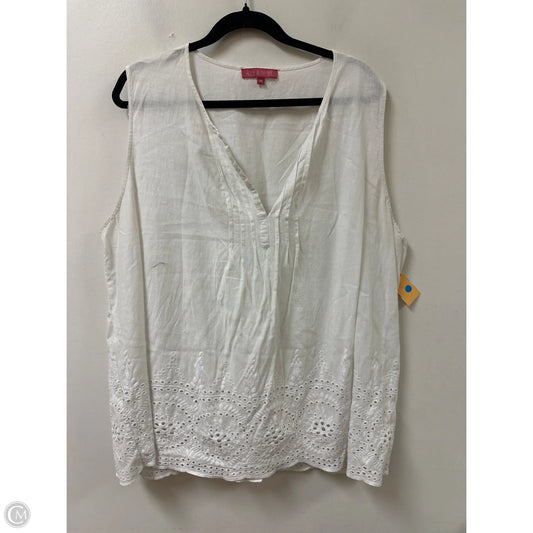 Top Sleeveless By Clothes Mentor In White, Size: 2x