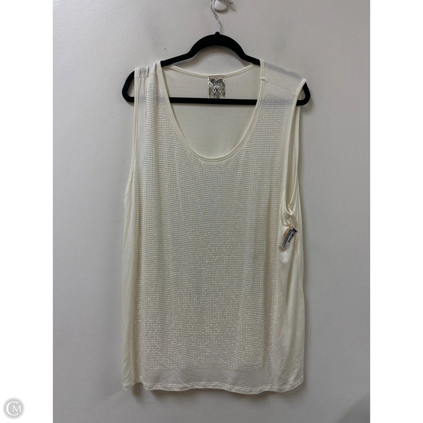 Top Sleeveless By Vocal In Cream, Size: 3x