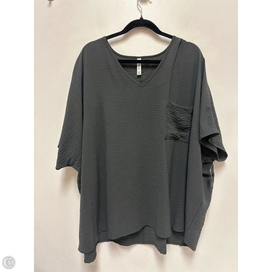 Top Short Sleeve By Zenana In Grey, Size: 3x