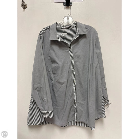 Blouse Long Sleeve By J. Jill In Grey, Size: 3x