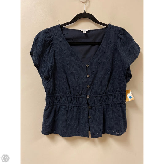 Top Short Sleeve By Time And Tru In Navy, Size: M
