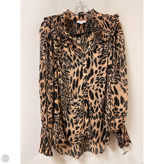 Blouse Long Sleeve By Top Shop In Animal Print, Size: M