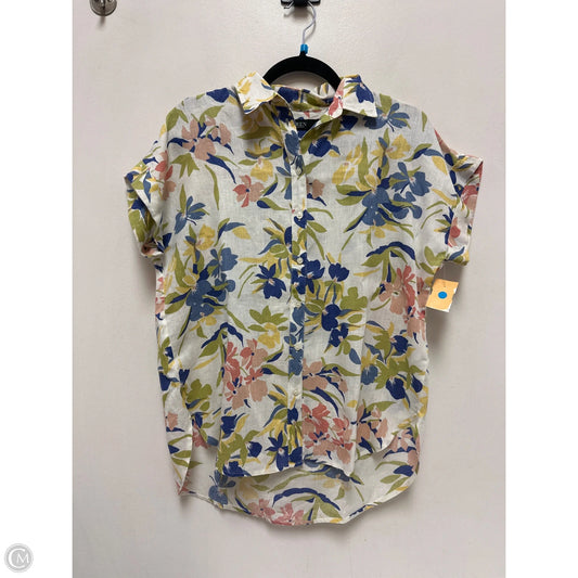 Blouse Short Sleeve By Lauren By Ralph Lauren In Floral Print, Size: S