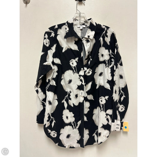 Tunic Long Sleeve By Chicos In Black & White, Size: S