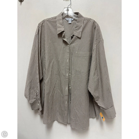 Blouse Long Sleeve By Old Navy In Tan, Size: Xl