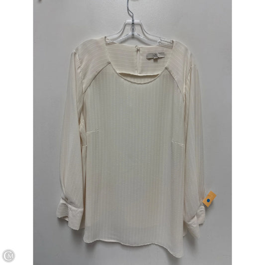 Top Long Sleeve By Loft In Cream, Size: 2x