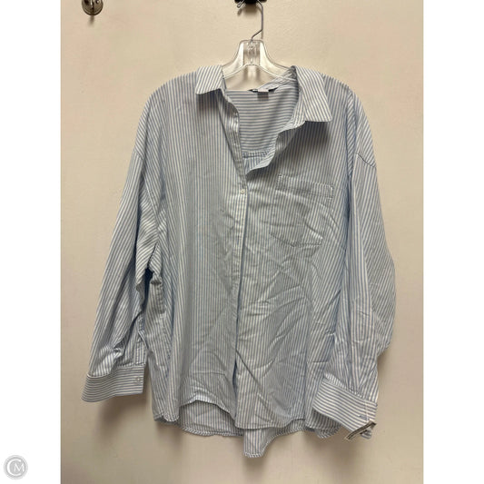 Blouse Long Sleeve By Old Navy In Blue, Size: Xl