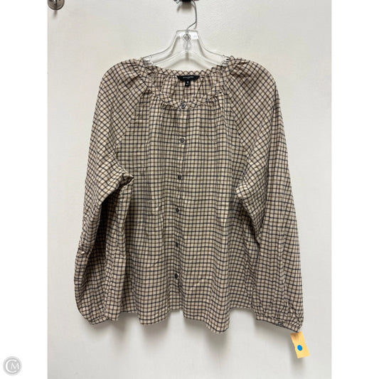 Blouse Long Sleeve By Banana Republic In Brown, Size: Xl