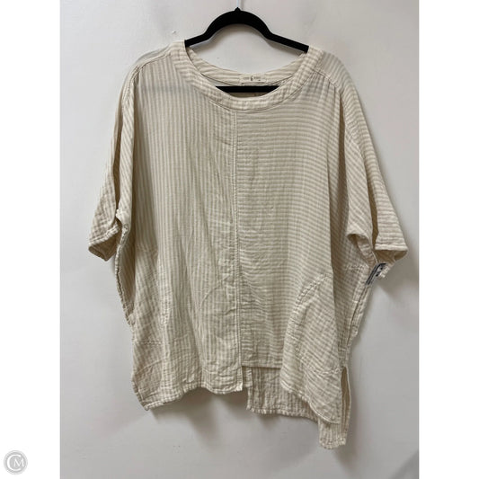 Tunic Short Sleeve By Clothes Mentor In Cream, Size: L