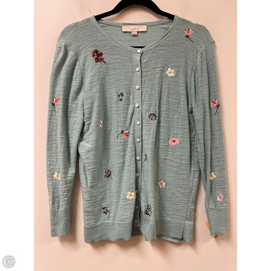 Sweater Cardigan By Loft In Blue, Size: M