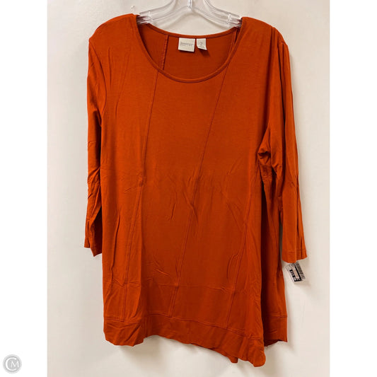 Top Long Sleeve By Chicos In Orange, Size: L