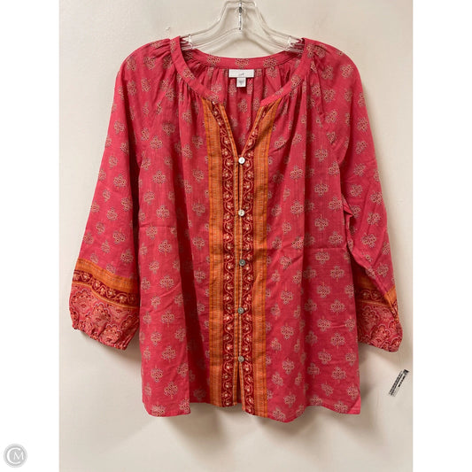 Blouse Long Sleeve By J. Jill In Coral, Size: M