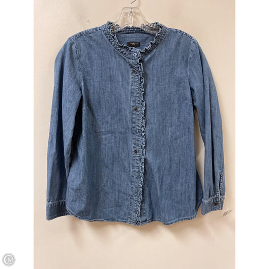 Blouse Long Sleeve By Talbots In Blue Denim, Size: M