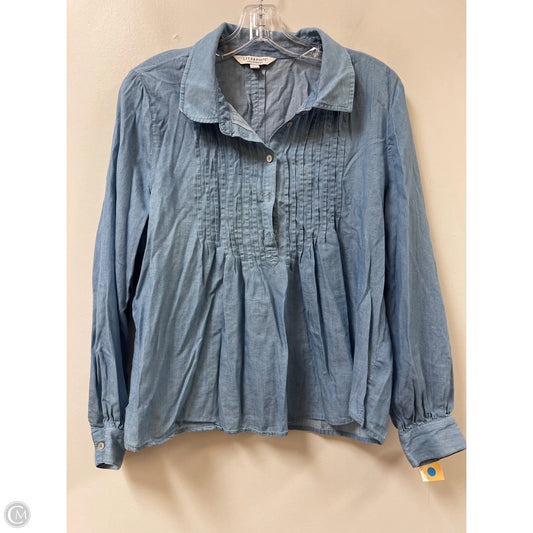 Top Long Sleeve By Liverpool In Blue, Size: M