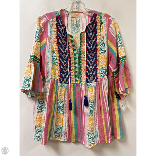 Top Long Sleeve By Cmb In Multi-colored, Size: M