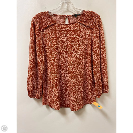 Top Long Sleeve By Adrianna Papell In Orange, Size: S