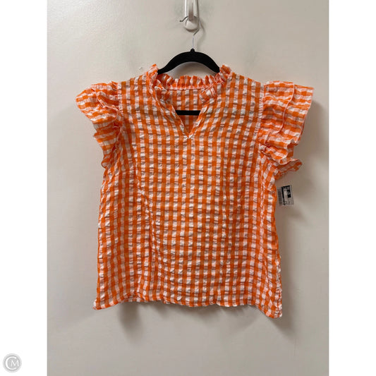 Top Short Sleeve By Emery Rose In Orange, Size: M