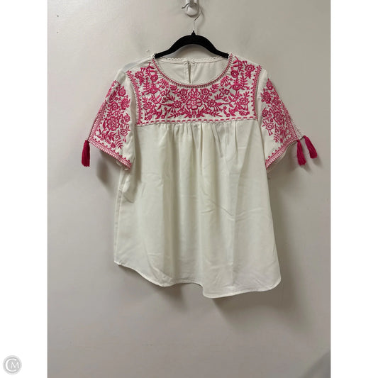 Top Short Sleeve By Clothes Mentor In White, Size: M
