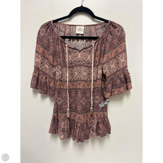 Top Short Sleeve By Knox Rose In Purple, Size: S