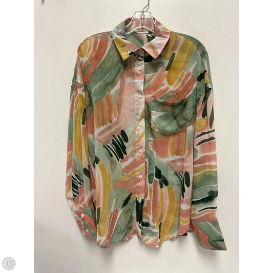 Blouse Long Sleeve By Clothes Mentor In Multi-colored, Size: L