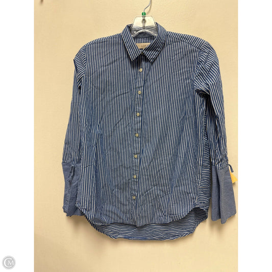 Blouse Long Sleeve By Loft In Blue, Size: Xs