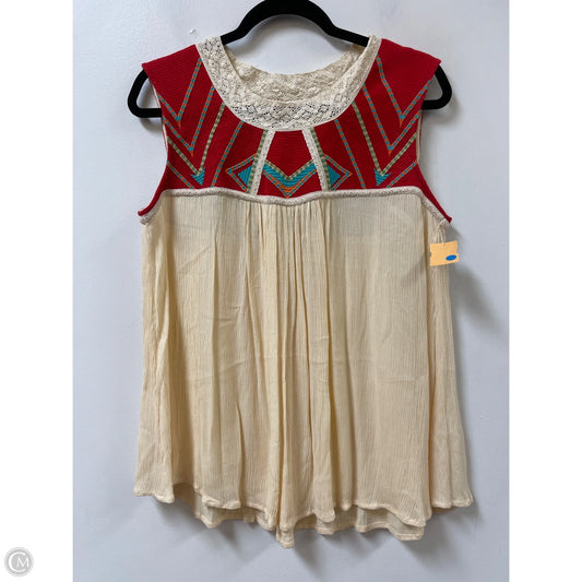 Top Sleeveless By Ivy Jane In Cream, Size: S