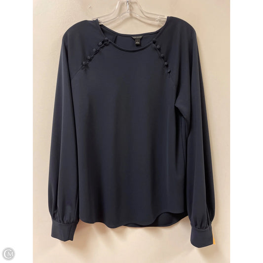 Top Long Sleeve By Ann Taylor In Navy, Size: L
