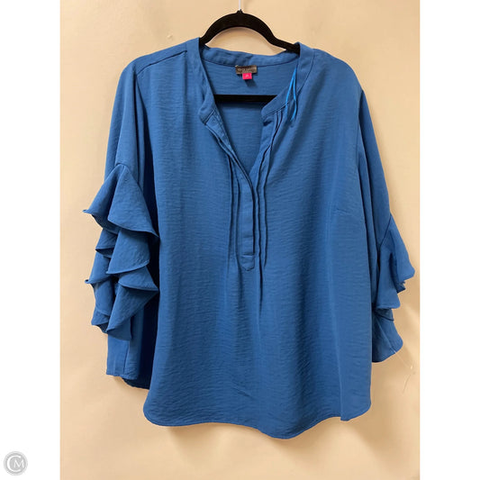 Top Short Sleeve By Vince Camuto In Blue, Size: 2x