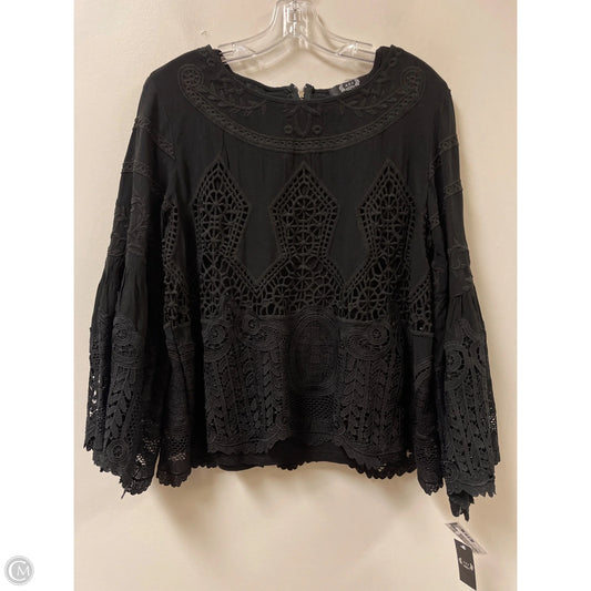Tunic Long Sleeve By Clothes Mentor In Black, Size: M