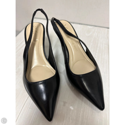 Sandals Heels Kitten By Nine West In Black, Size: 5