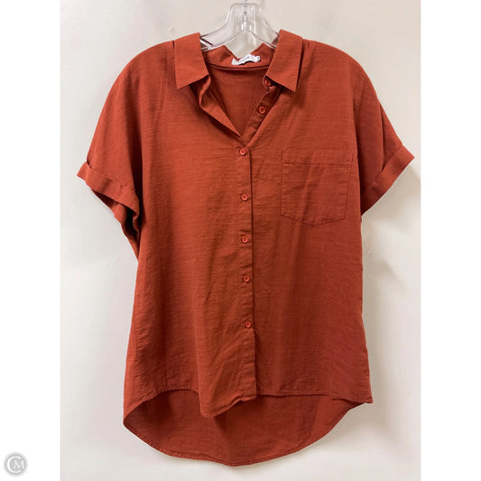 Tunic Short Sleeve By Clothes Mentor In Orange, Size: M
