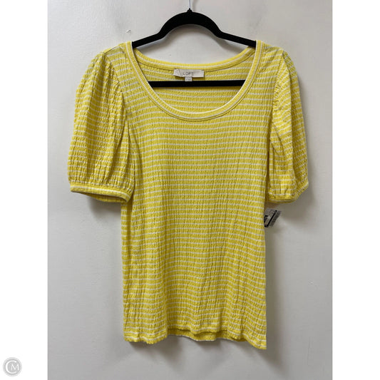 Top Short Sleeve By Loft In Yellow, Size: S