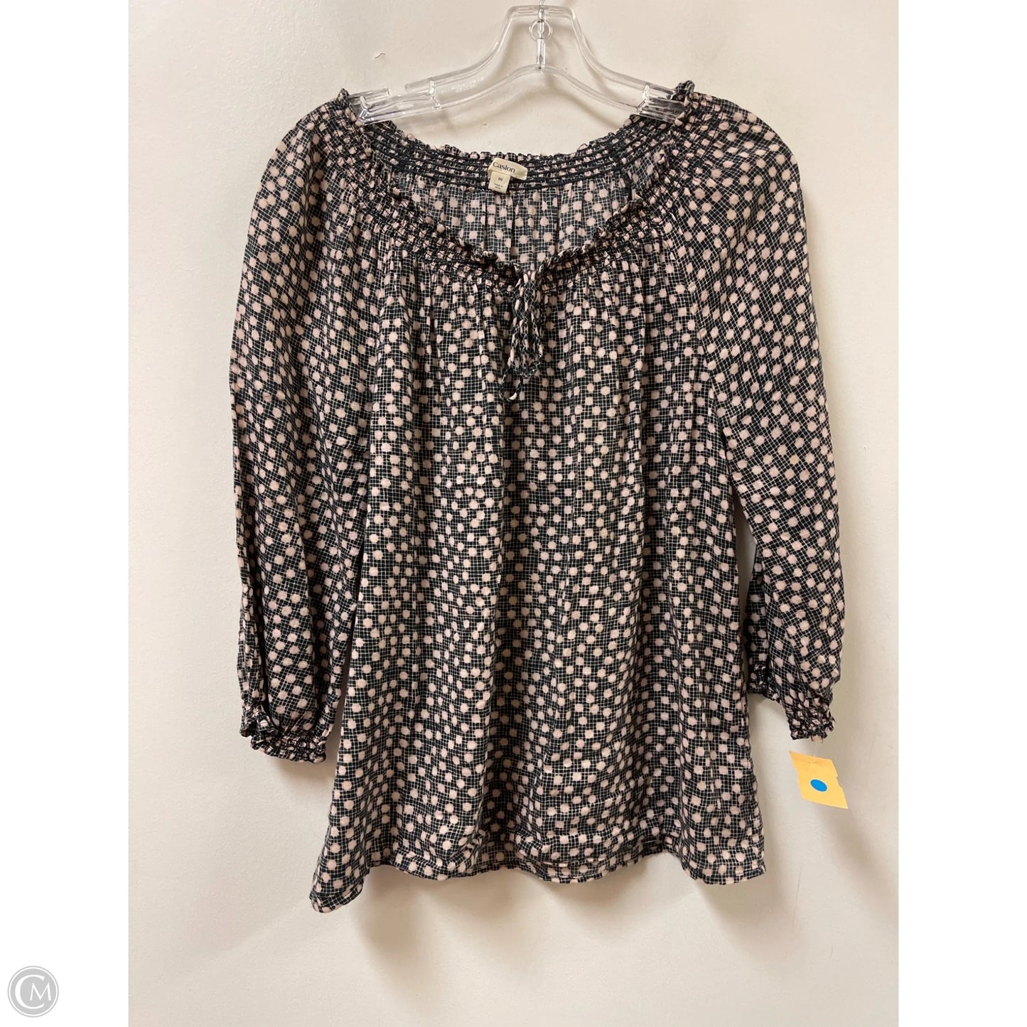 Top Long Sleeve By Caslon In Polkadot Pattern, Size: M