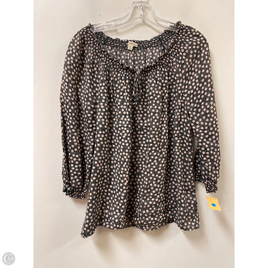 Top Long Sleeve By Caslon In Polkadot Pattern, Size: M