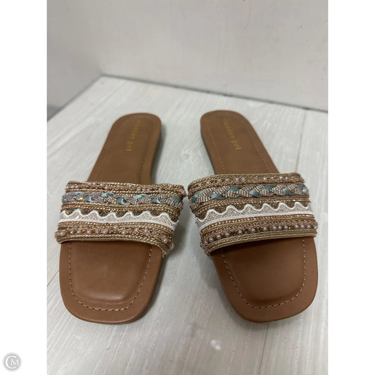 Sandals Flats By Madden Girl In Tan, Size: 8