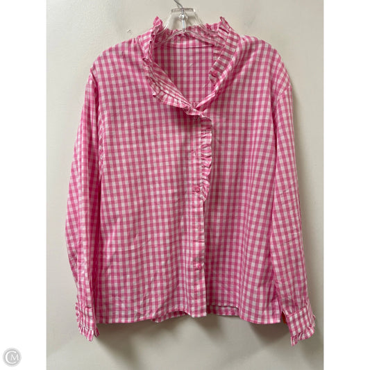 Blouse Long Sleeve By Clothes Mentor In Pink, Size: M