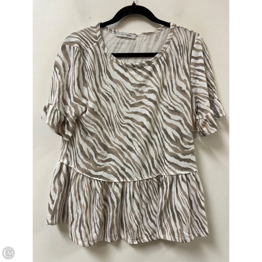 Top Short Sleeve By Ces Femme In Tan, Size: M