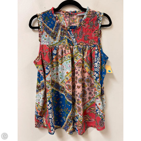 Top Sleeveless By Clothes Mentor In Floral Print, Size: L