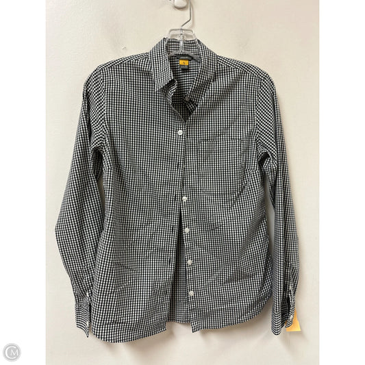 Blouse Long Sleeve By Eddie Bauer In Black & White, Size: Xs
