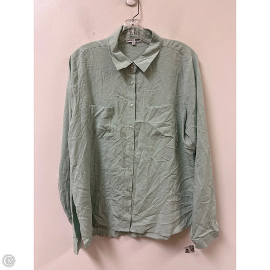 Blouse Long Sleeve By Fashion Nova In Green, Size: L