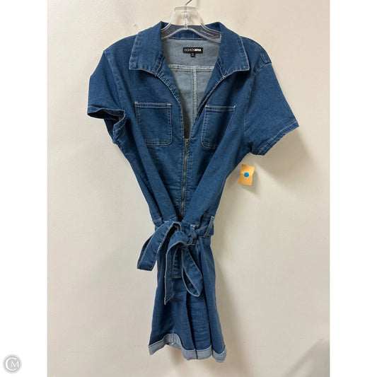 Romper By Fashion Nova In Blue Denim, Size: Xl