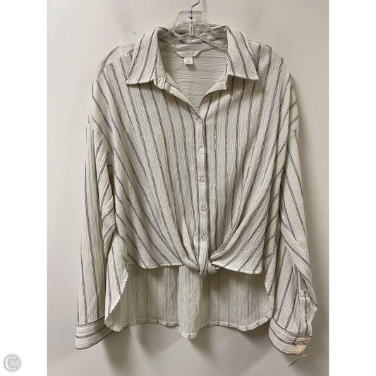 Blouse Long Sleeve By Caslon In Cream, Size: M