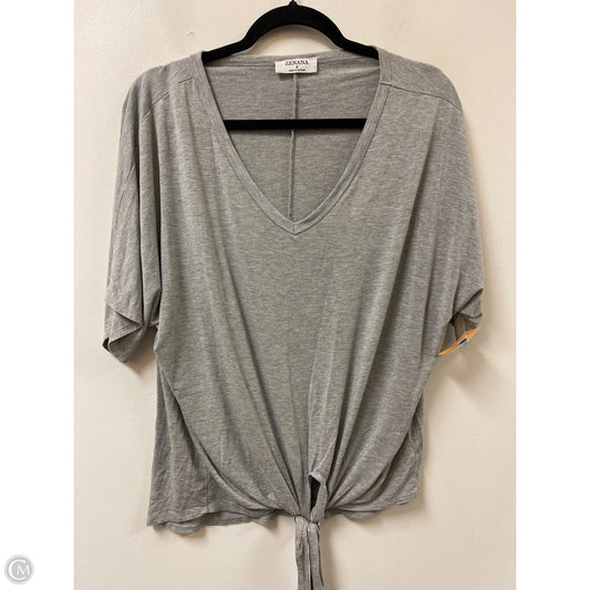 Top Short Sleeve By Zenana In Grey, Size: S