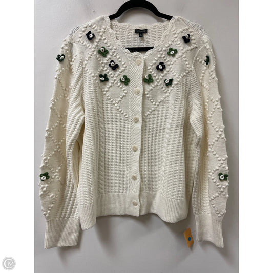 Sweater Cardigan By Talbots In Cream, Size: Xl